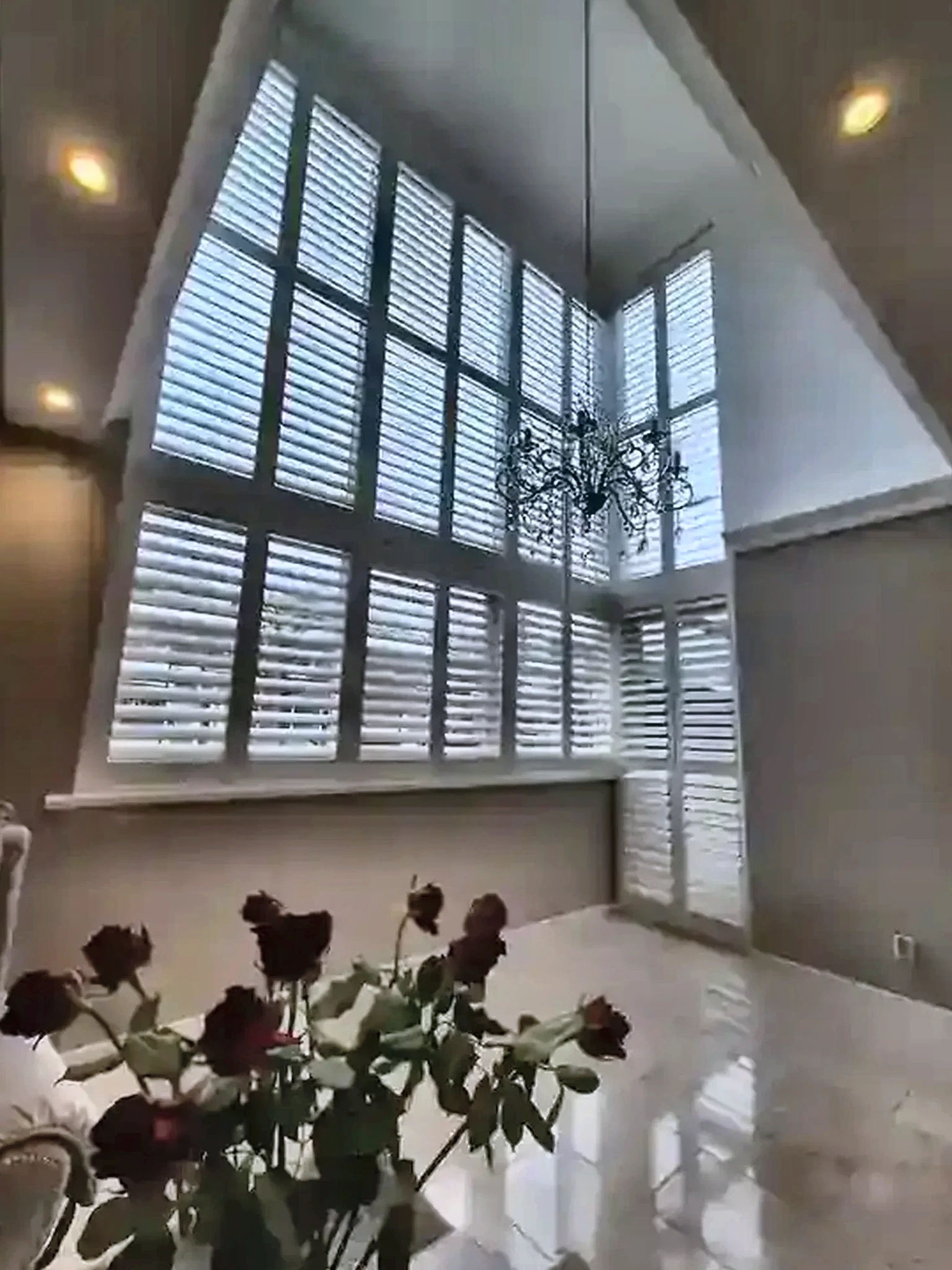 Hoge witte shutters in een vide